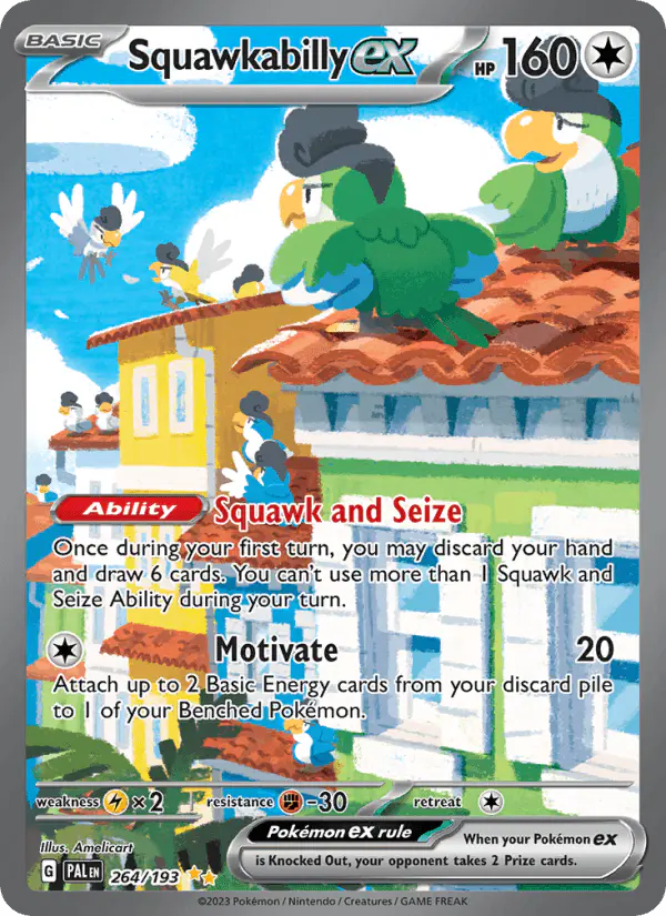 Carta Squawkabilly ex 264/193 de Paldea Evolved