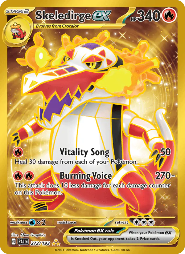 Carta Skeledirge ex 272/193 de Paldea Evolved