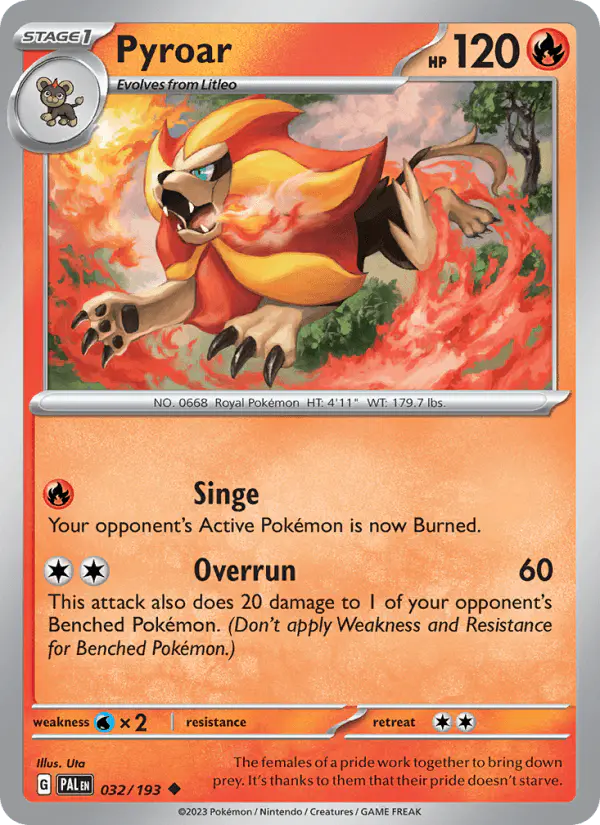 Carta Pyroar 032/193 de Paldea Evolved