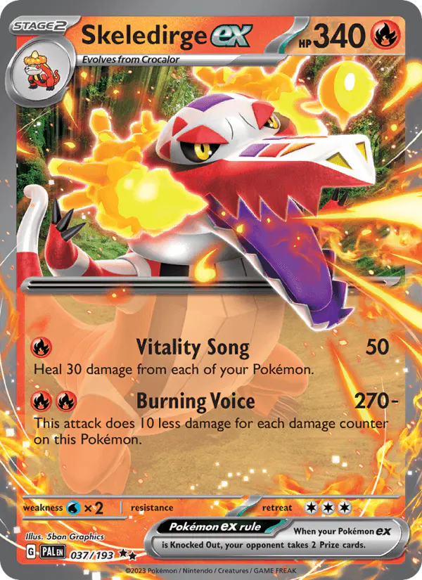 Carta Skeledirge ex 037/193 de Paldea Evolved