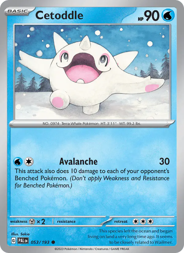 Carta Cetoddle 053/193 de Paldea Evolved