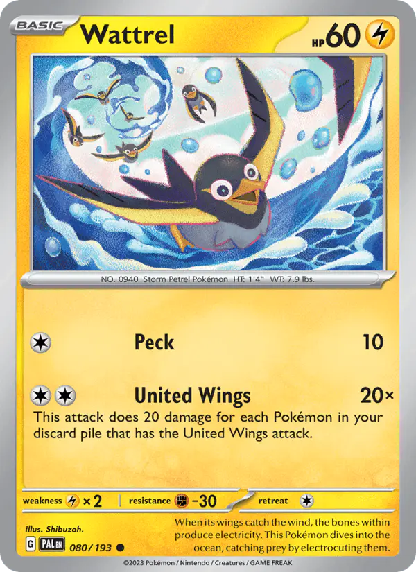 Carta Wattrel 080/193 de Paldea Evolved