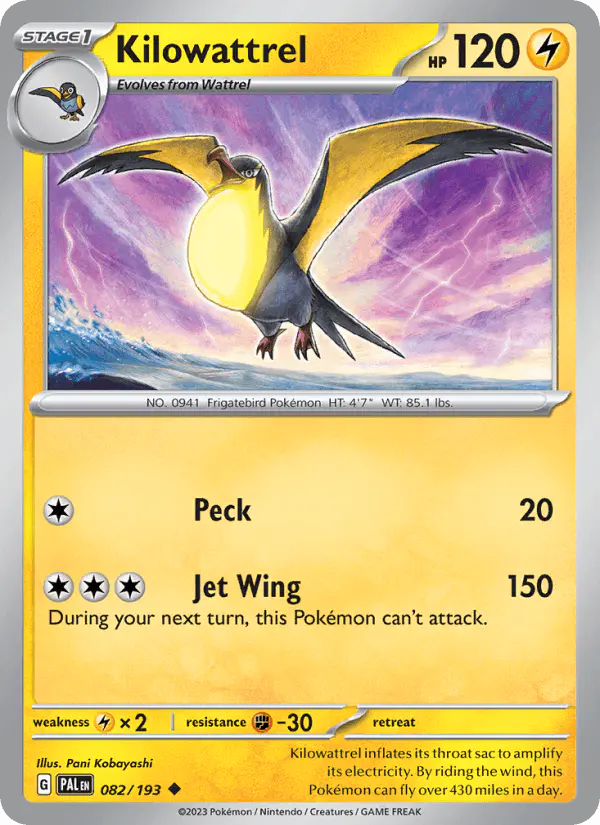 Carta Kilowattrel 082/193 de Paldea Evolved