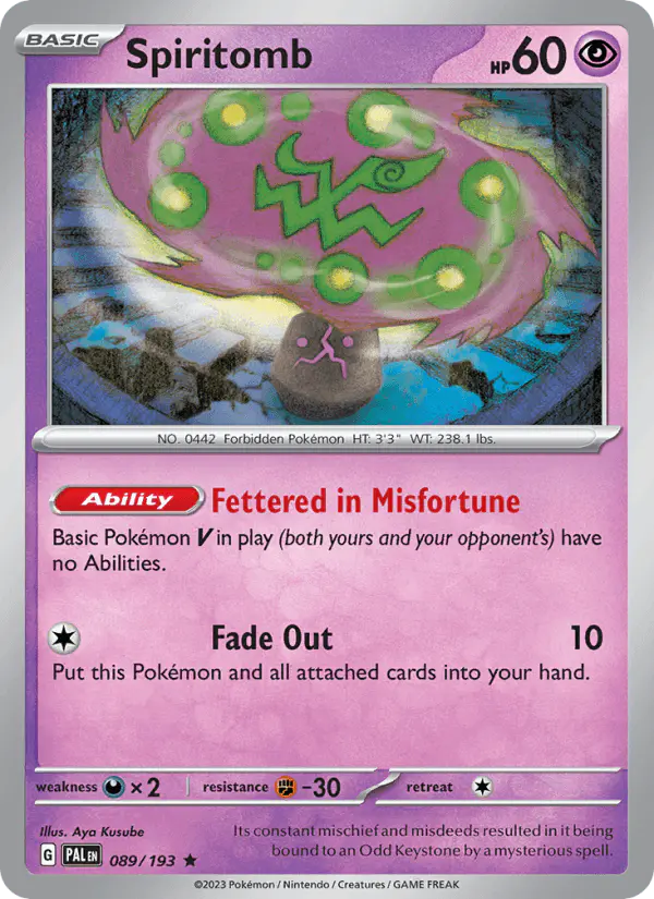 Carta Spiritomb 089/193 de Paldea Evolved