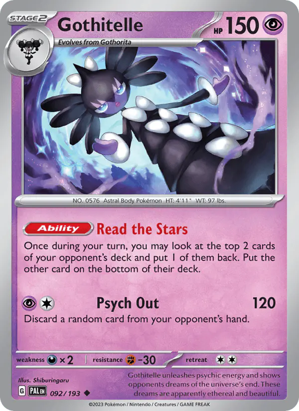 Carta Gothitelle 092/193 de Paldea Evolved