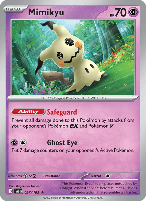 Carta Mimikyu 097/193 de Paldea Evolved