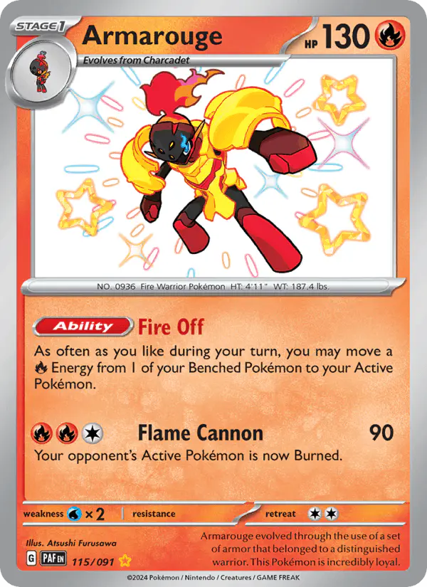 Carta Armarouge 115/091 de Paldean Fates