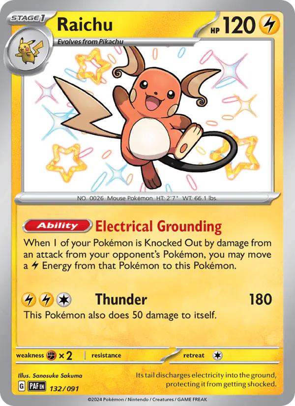Carta Raichu 132/091 de Paldean Fates