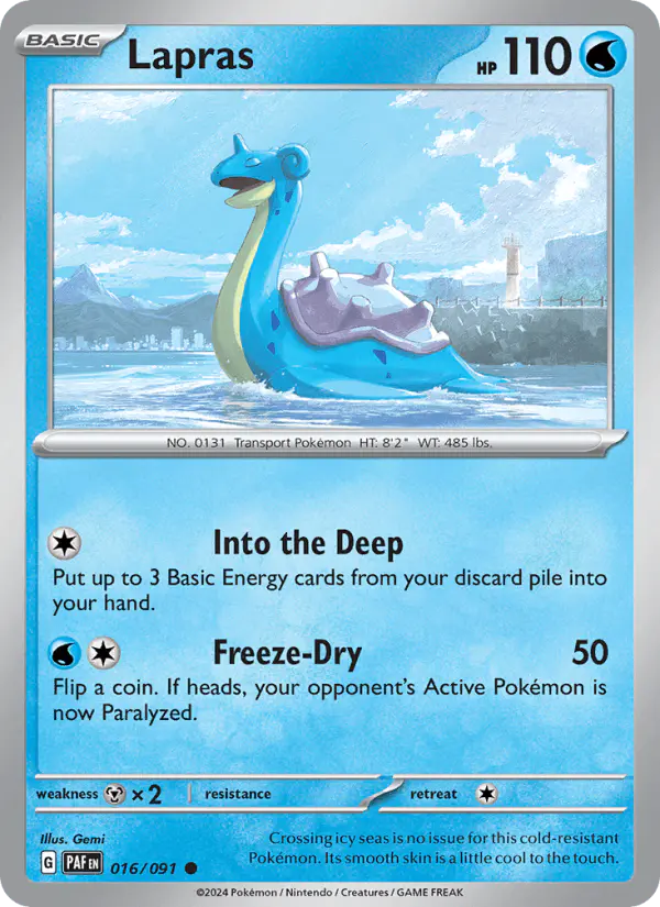 Carta Lapras 016/091 de Paldean Fates