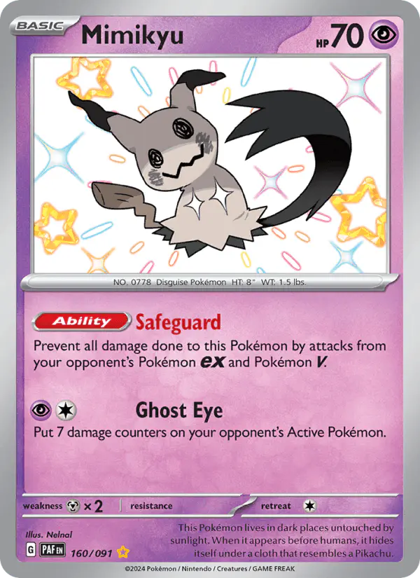 Carta Mimikyu 160/091 de Paldean Fates