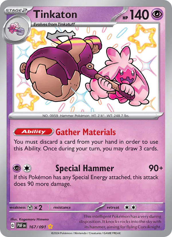 Carta Tinkaton 167/091 de Paldean Fates