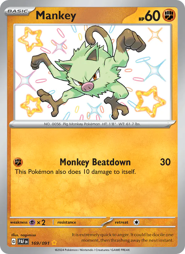 Carta Mankey 169/091 de Paldean Fates