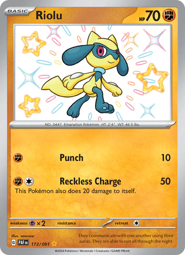Carta Riolu 173/091 de Paldean Fates