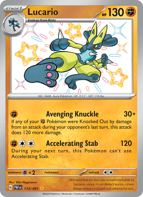 Carta Lucario 174/091 de Paldean Fates
