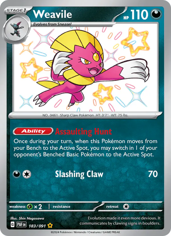 Carta Weavile 183/091 de Paldean Fates