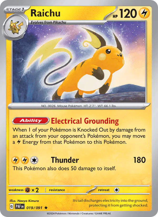 Carta Raichu 019/091 de Paldean Fates