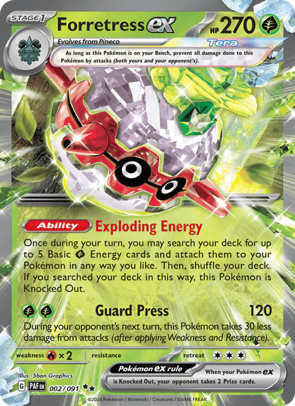 Carta Forretress ex 002/091 de Paldean Fates
