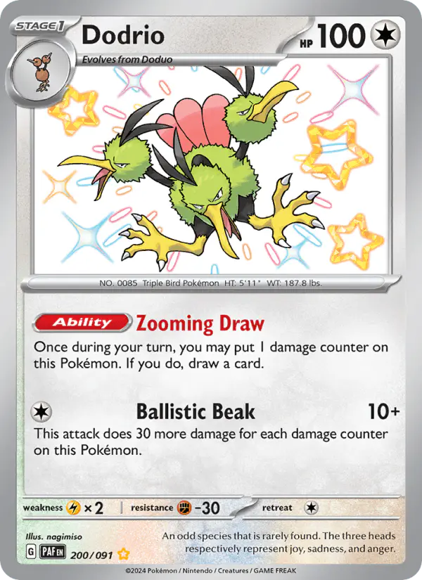 Carta Dodrio 200/091 de Paldean Fates