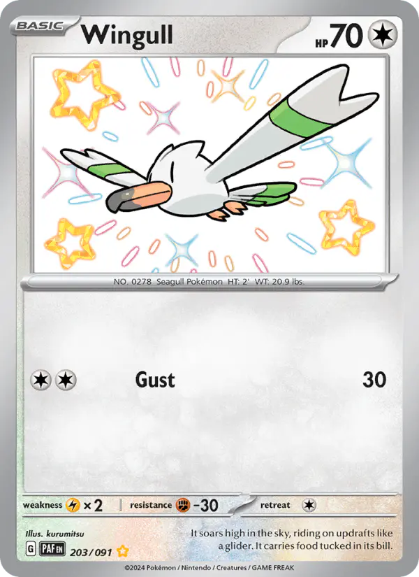 Carta Wingull 203/091 de Paldean Fates