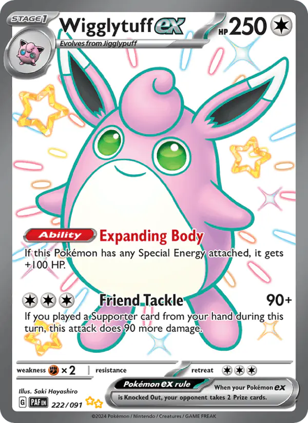 Carta Wigglytuff ex 222/091 de Paldean Fates