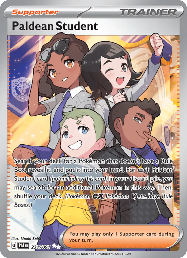 Carta Paldean Student 231/091 de Paldean Fates
