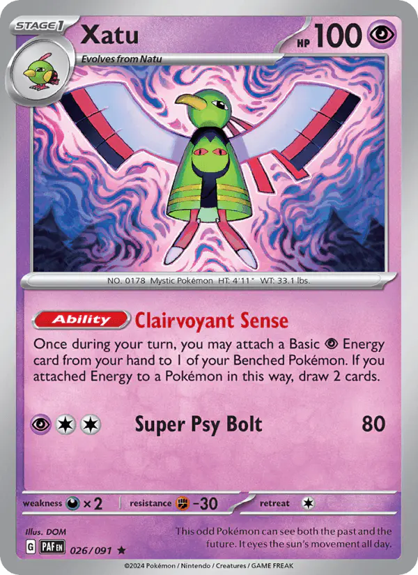 Carta Xatu 026/091 de Paldean Fates
