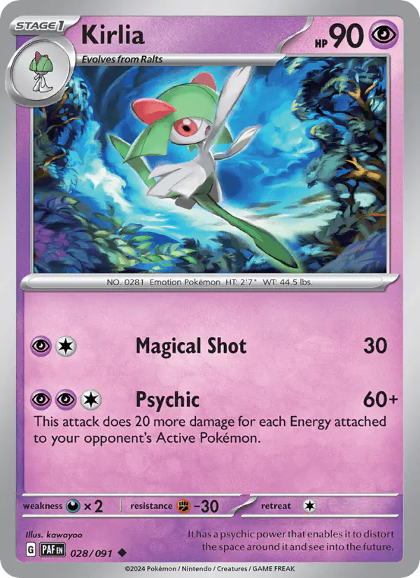Carta Kirlia 028/091 de Paldean Fates