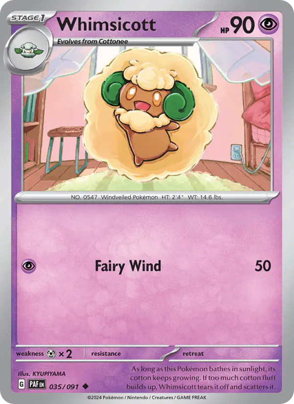 Carta Whimsicott 035/091 de Paldean Fates