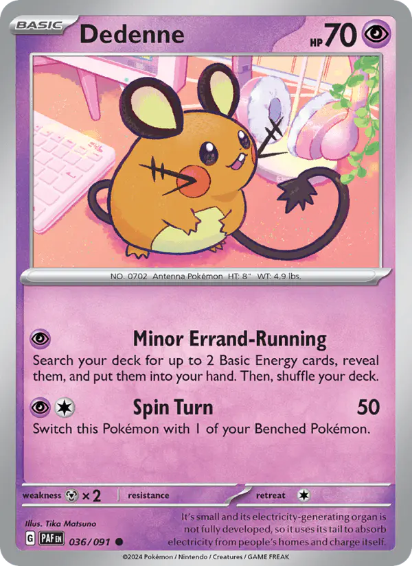 Carta Dedenne 036/091 de Paldean Fates