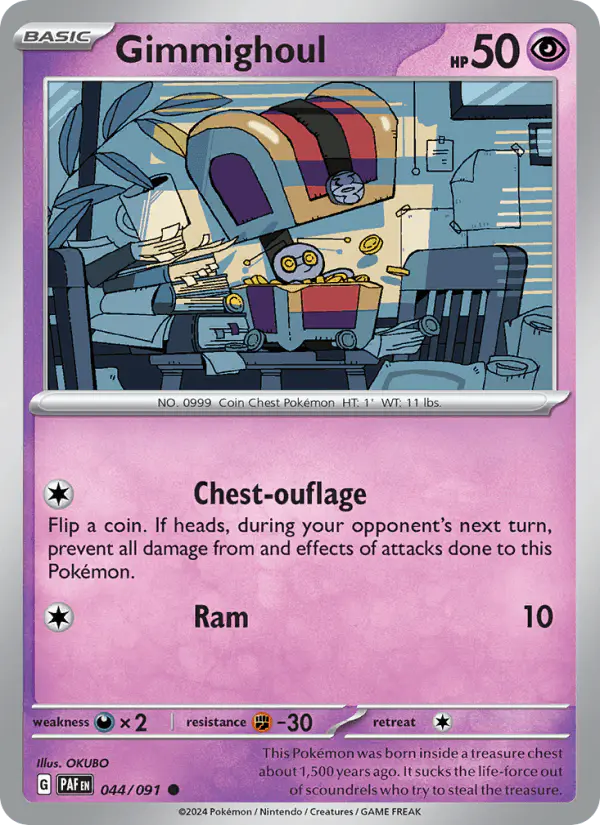 Carta Gimmighoul 044/091 de Paldean Fates