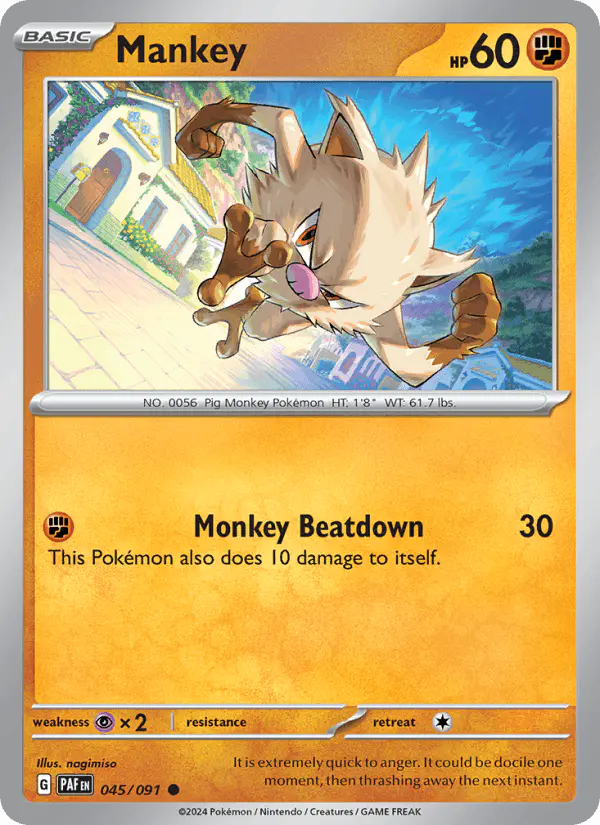 Carta Mankey 045/091 de Paldean Fates