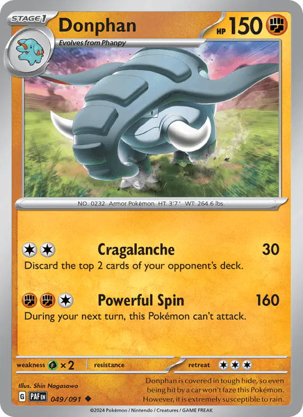 Carta Donphan 049/091 de Paldean Fates