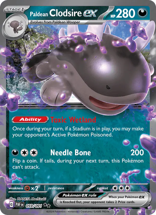 Carta Paldean Clodsire ex 059/091 de Paldean Fates