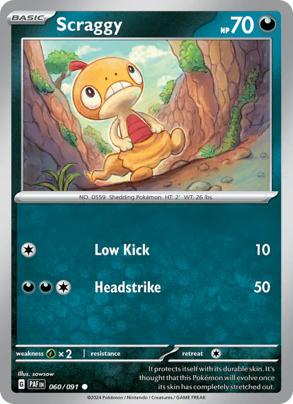 Carta Scraggy 060/091 de Paldean Fates
