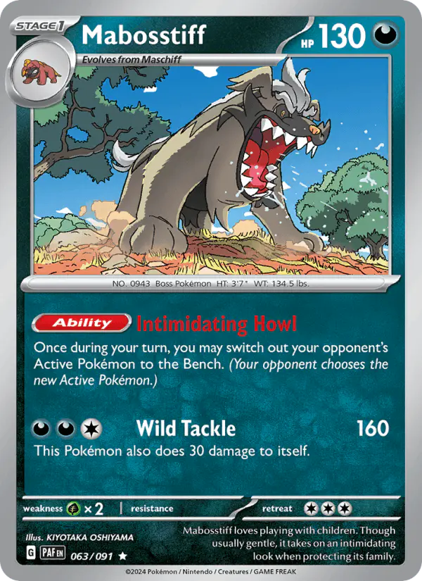 Carta Mabosstiff 063/091 de Paldean Fates