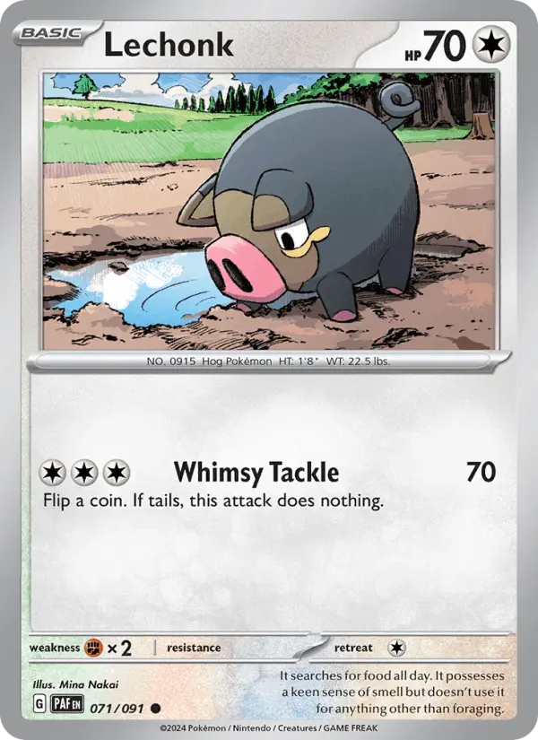 Carta Lechonk 071/091 de Paldean Fates