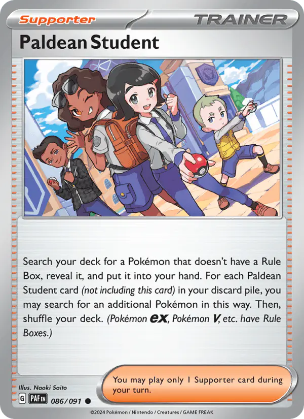 Carta Paldean Student 086/091 de Paldean Fates