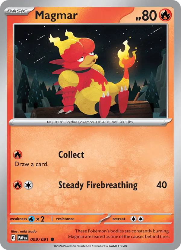 Carta Magmar 009/091 de Paldean Fates