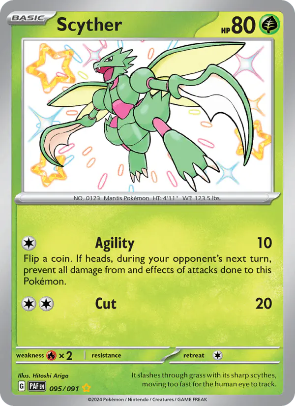 Carta Scyther 095/091 de Paldean Fates