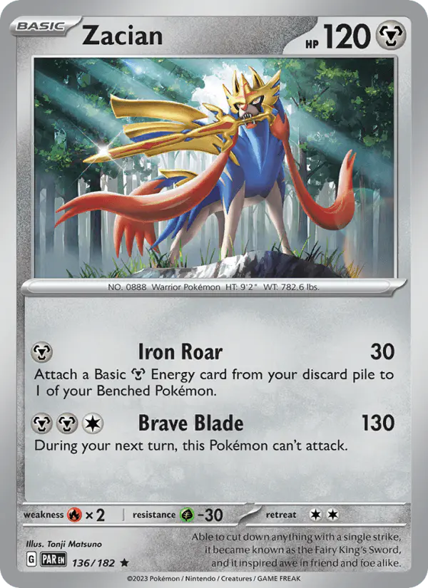 Carta Zacian 136/182 de Paradox Rift