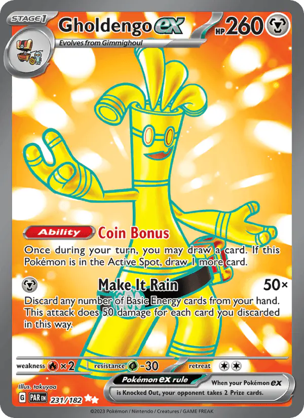 Carta Gholdengo ex 231/182 de Paradox Rift