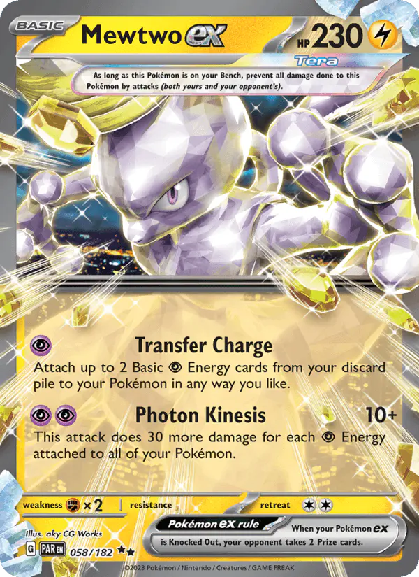Carta Mewtwo ex 058/182 de Paradox Rift