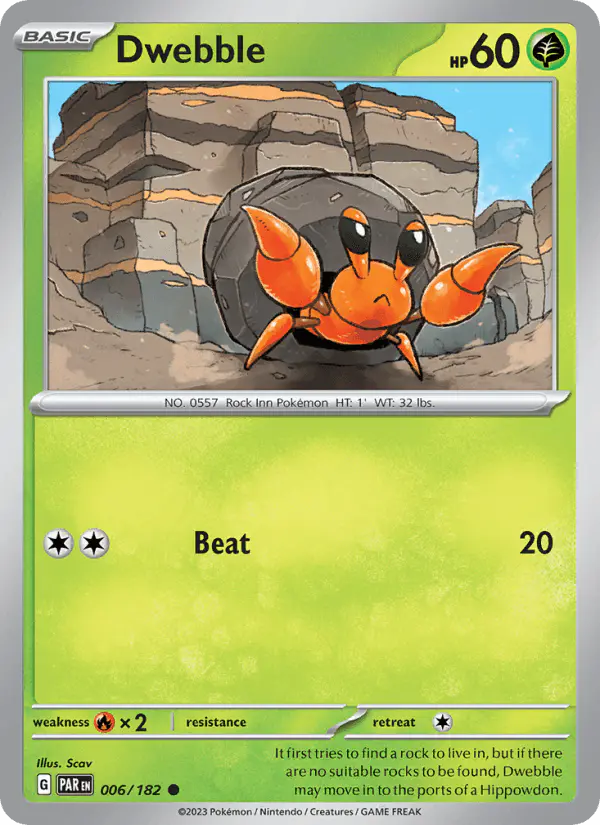 Carta Dwebble 006/182 de Paradox Rift