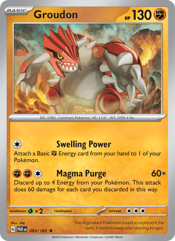 Carta Groudon 093/182 de Paradox Rift