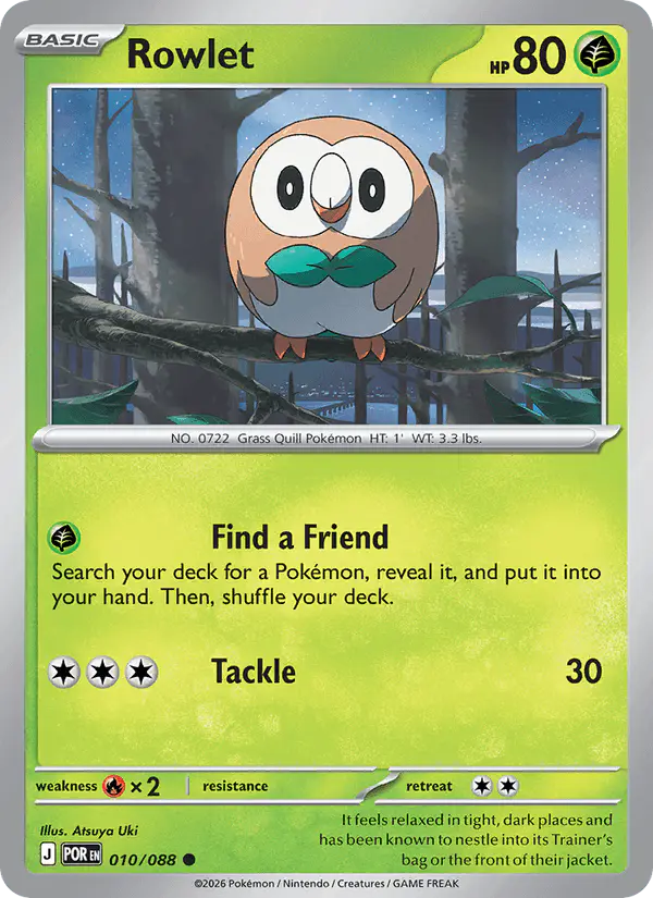 Carta Rowlet 010/088 de Perfect Order