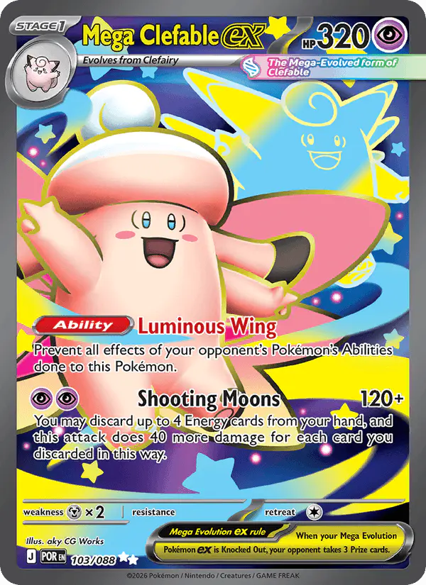 Carta Mega Clefable ex 103/088 de Perfect Order