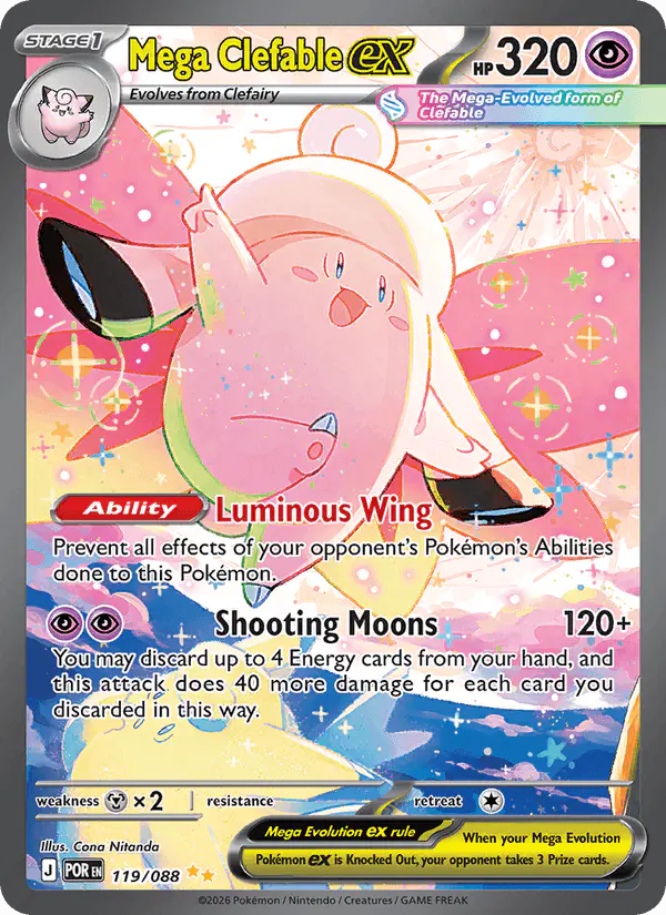 Carta Mega Clefable ex 119/088 de Perfect Order