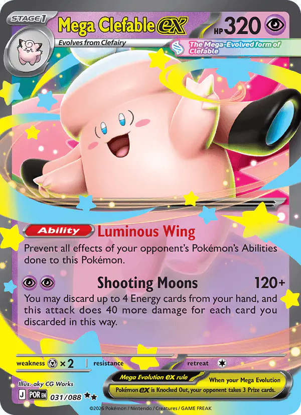 Carta Mega Clefable ex 031/088 de Perfect Order
