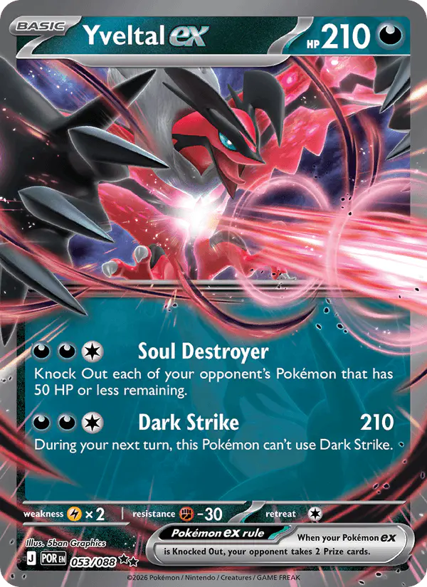 Carta Yveltal ex 053/088 de Perfect Order