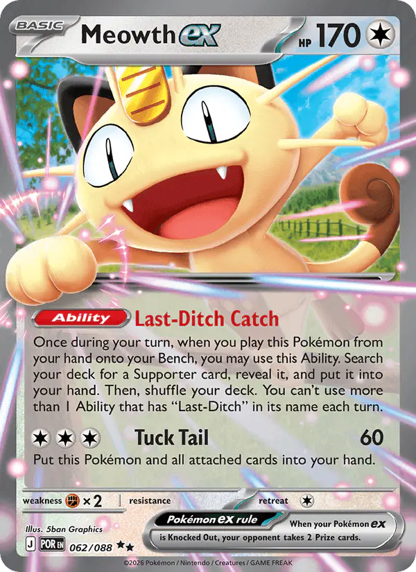 Carta Meowth ex 062/088 de Perfect Order